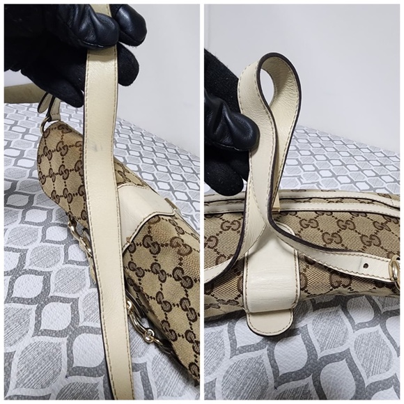 Authentic Gucci Horsebit Chain Flap Shoulder Bag Brown/Beige/Cream - Picture 14 of 15
